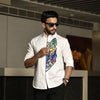 White Hand Printed Butterfly Shirt