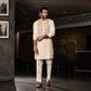 Peach Embroidered With Mirror Kurta
