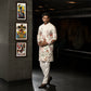 Cream Embroidered Tiger Theme Kurta