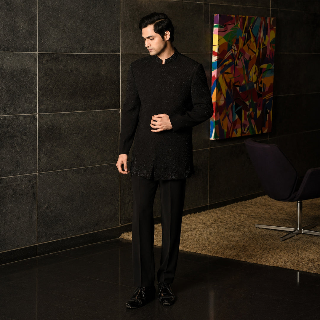 Black Full Embroidered Blingy Jodhpuri