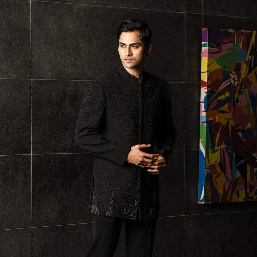 Black Full Embroidered Blingy Jodhpuri
