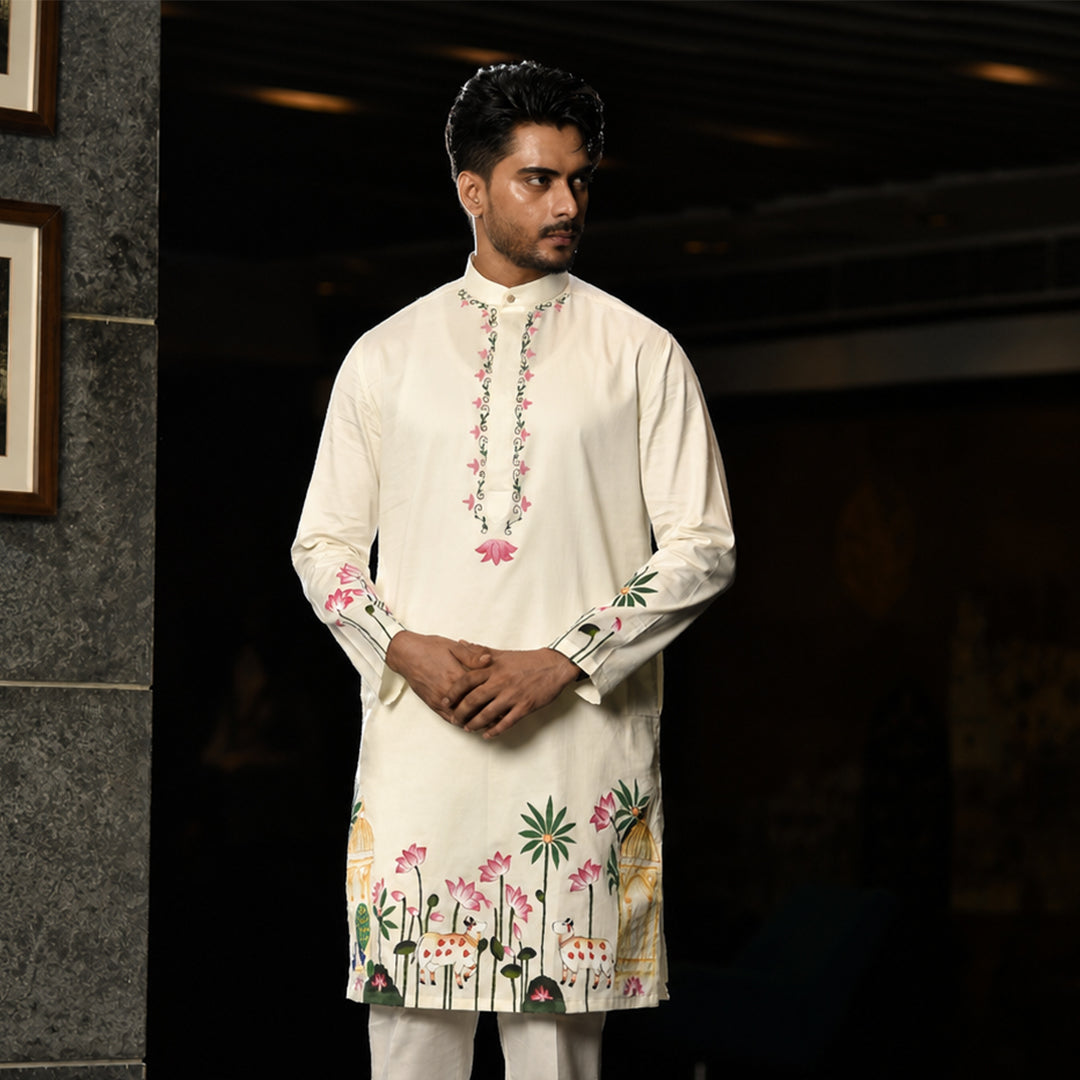 Floral Hand Printed Kurta