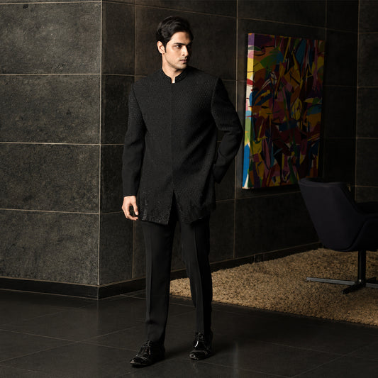 Black Full Embroidered Blingy Jodhpuri