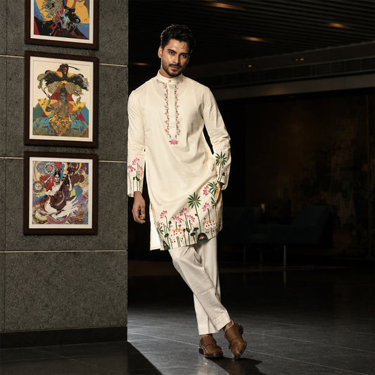 Floral Hand Printed Kurta