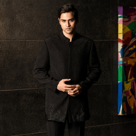 Black Full Embroidered Blingy Jodhpuri
