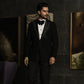 Black Embroidery Tuxedo With Peak Lapel