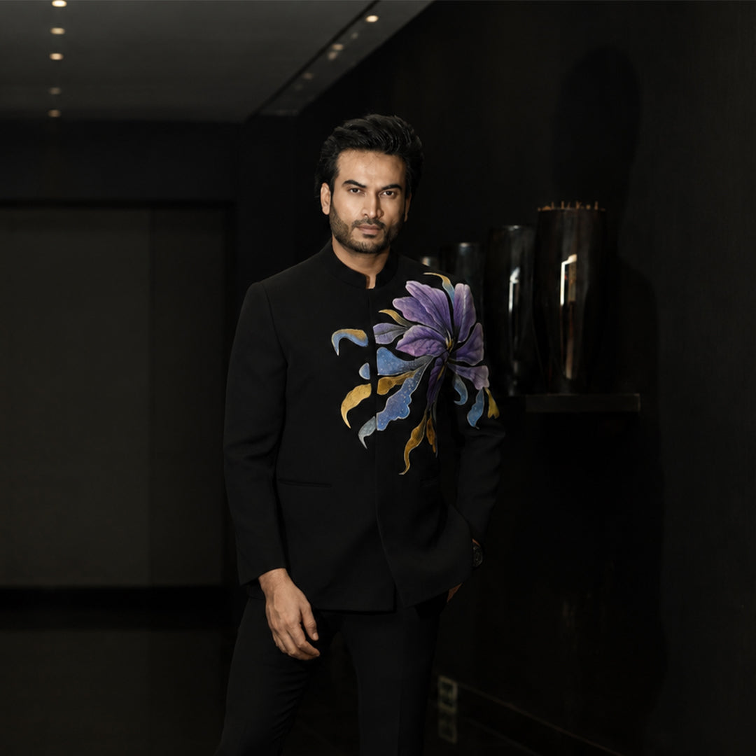 Black Hand Painted Prince Suit