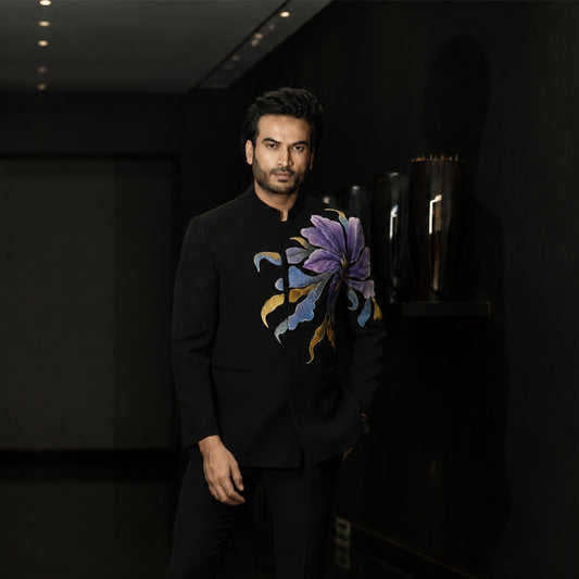 Black Hand Painted Prince Suit