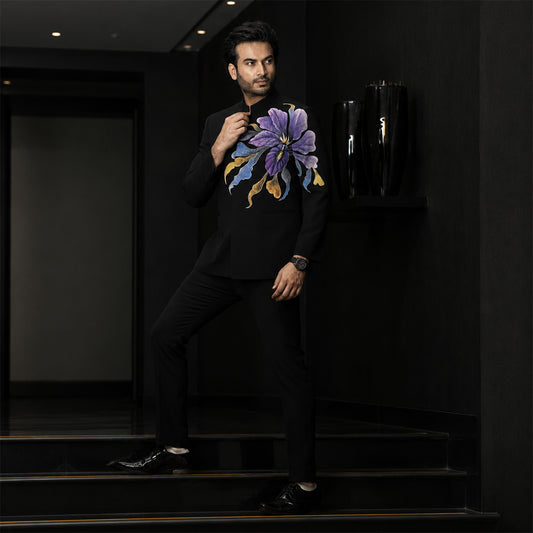 Black Hand Painted Prince Suit