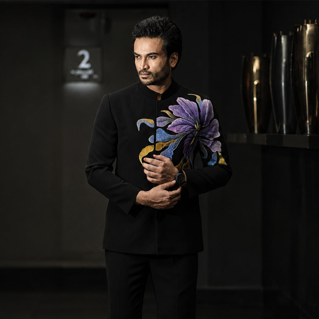 Black Hand Painted Prince Suit